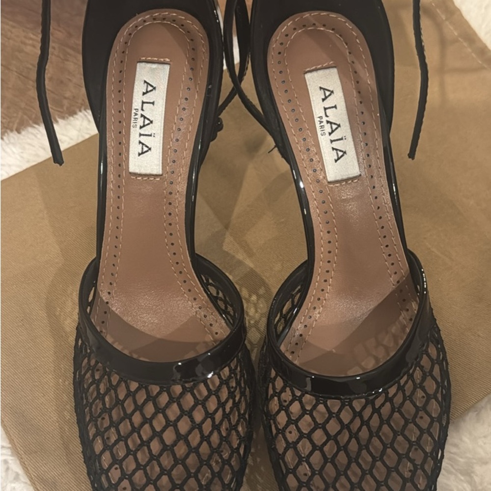 Alaia Black Mesh Heels